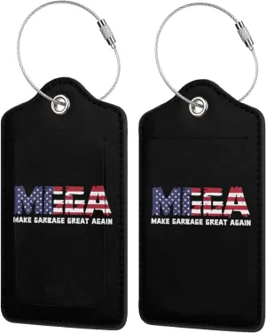 Luggage Tag Make Garbage Great Again Pu Leather Identifiers Id Tag Bag Suitcase Labels