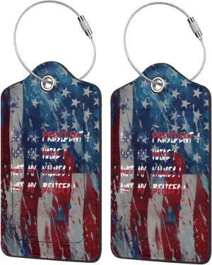 Luggage Tag Not My President Not My Voice Not My Values Not My Beliefs Pu Leather Identifiers Id Tag Bag Suitcase Labels