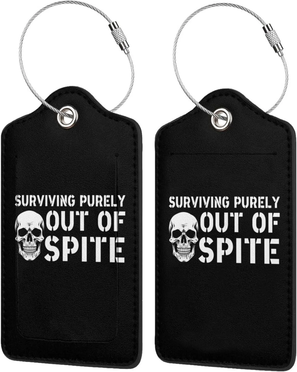 Luggage Tag Surviving Purely Out of Spite Pu Leather Identifiers Id Tag Bag Suitcase Labels
