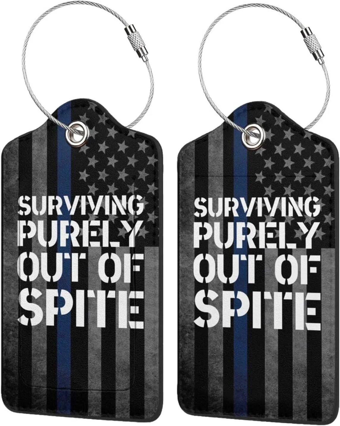 Luggage Tag Surviving Purely Out of Spite Pu Leather Identifiers Id Tag Bag Suitcase Labels