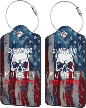 Luggage Tag Surviving Purely Out of Spite Pu Leather Identifiers Id Tag Bag Suitcase Labels