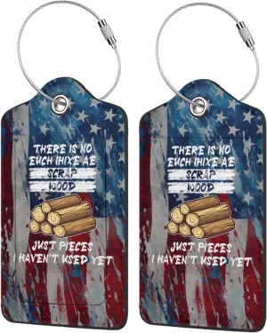 Luggage Tag There is No Scrap Wood Woodworking Carpenter Woodworker Pu Leather Identifiers Id Tag Bag Suitcase Labels
