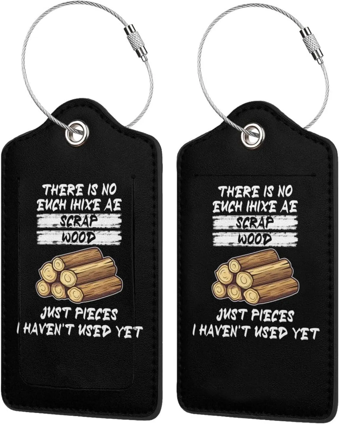 Luggage Tag There is No Scrap Wood Woodworking Carpenter Woodworker Pu Leather Identifiers Id Tag Bag Suitcase Labels