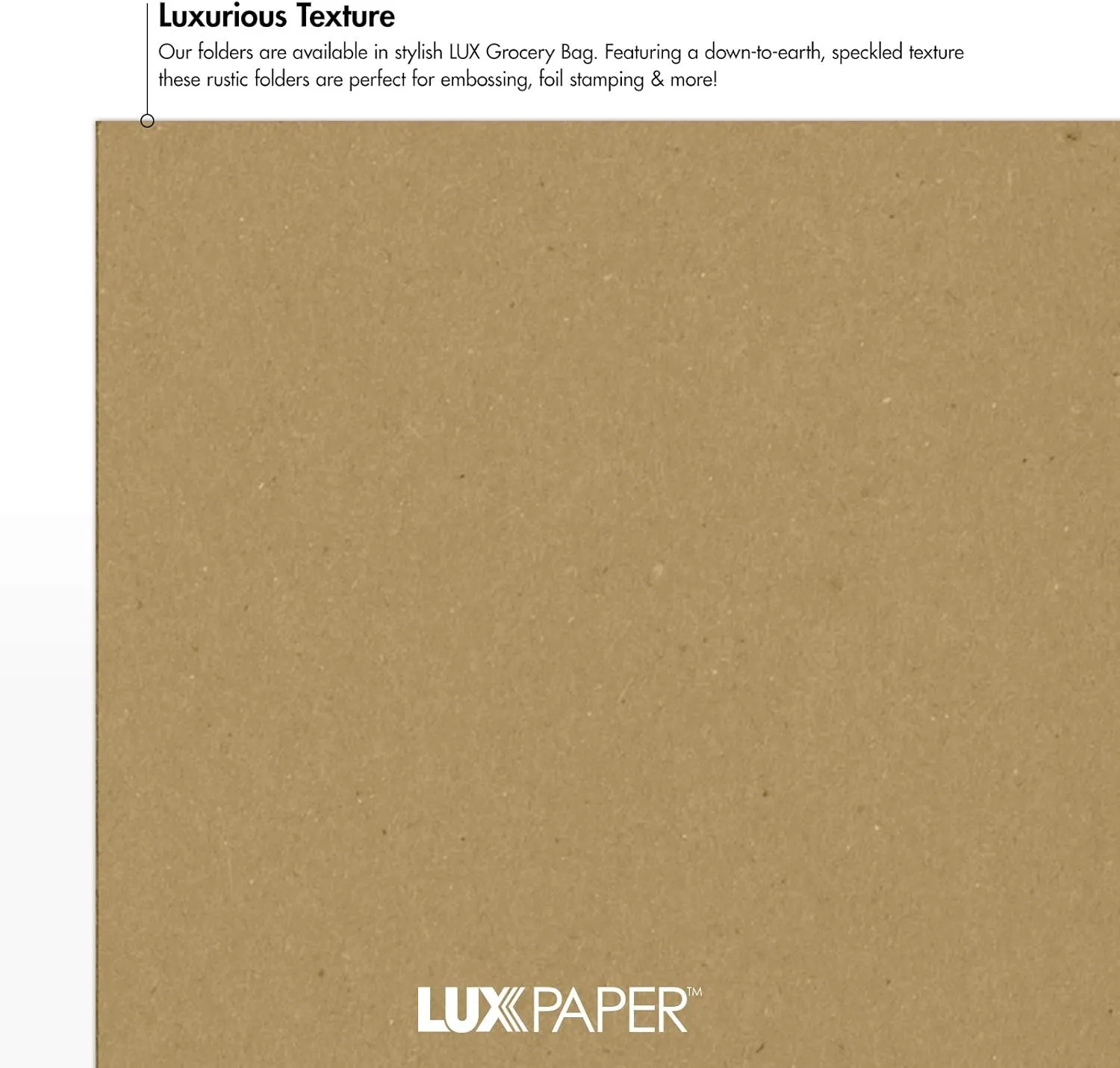LUXPaper 9" x 12" Presentation Folders | Two Pocket | Grocery Bag Brown | 18pt. Cover | 50 Qty