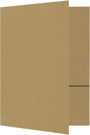 LUXPaper 9" x 12" Presentation Folders | Two Pocket | Grocery Bag Brown | 18pt. Cover | 50 Qty