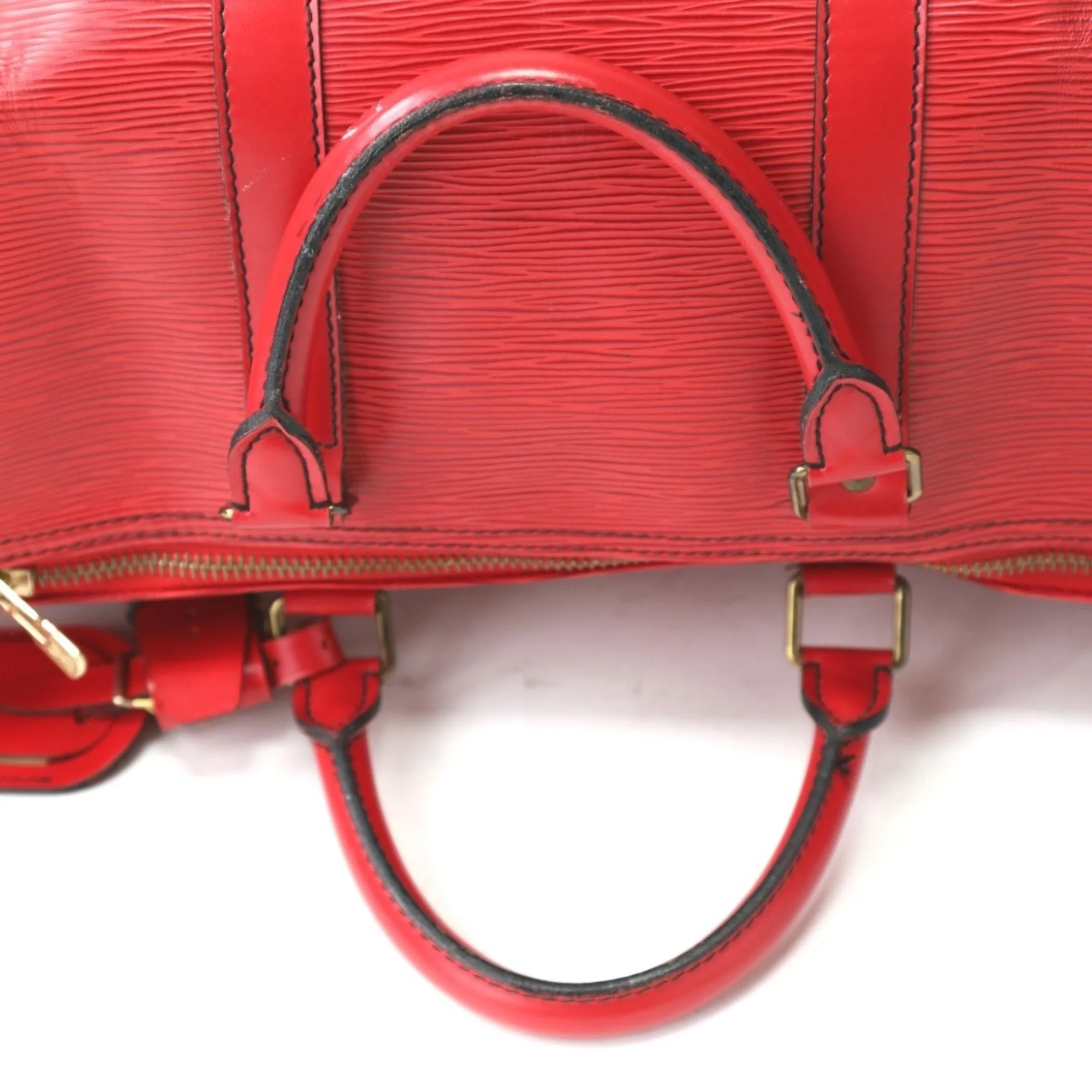Luxurious Leather Travel Bag with Name Tag and Handle Holder