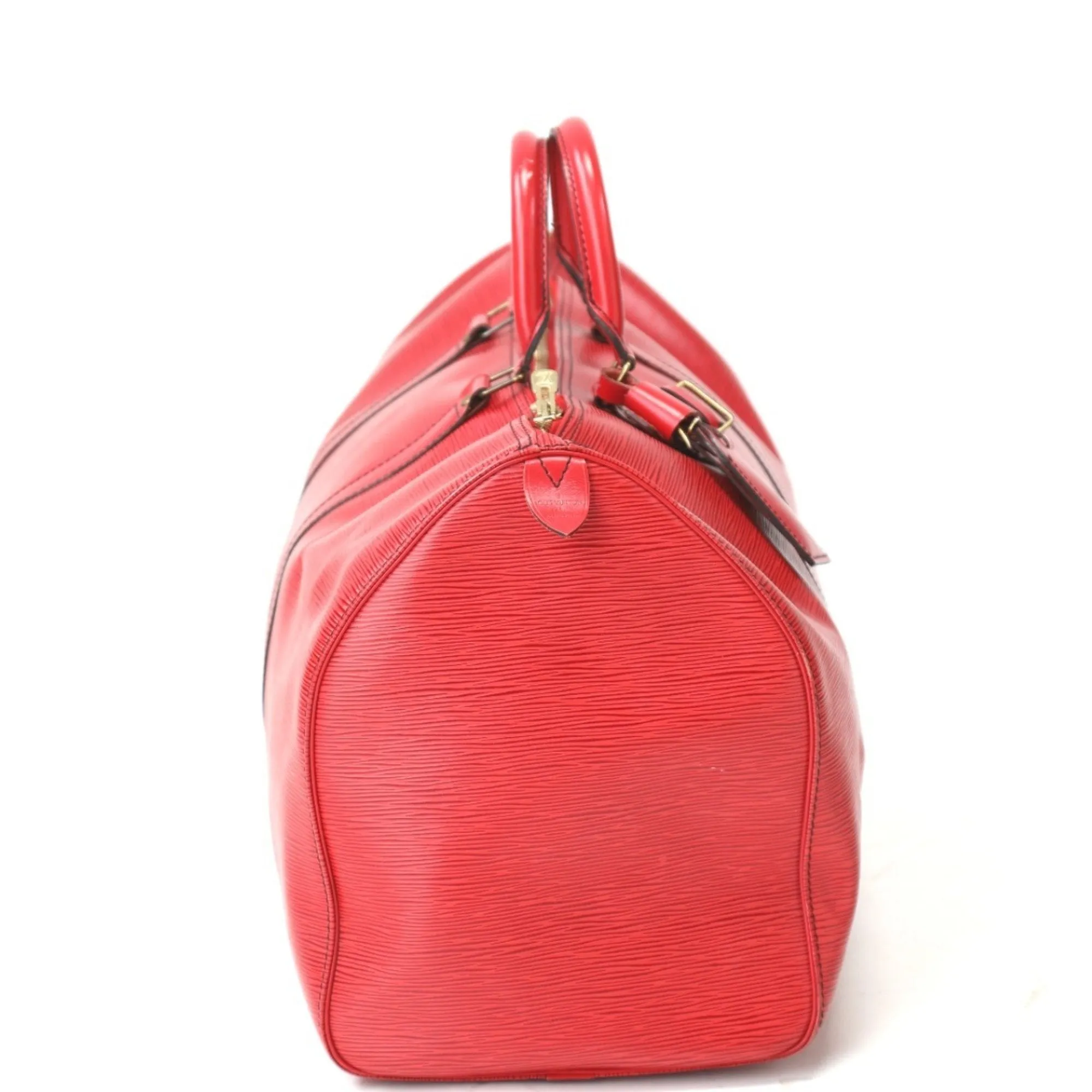 Luxurious Leather Travel Bag with Name Tag and Handle Holder