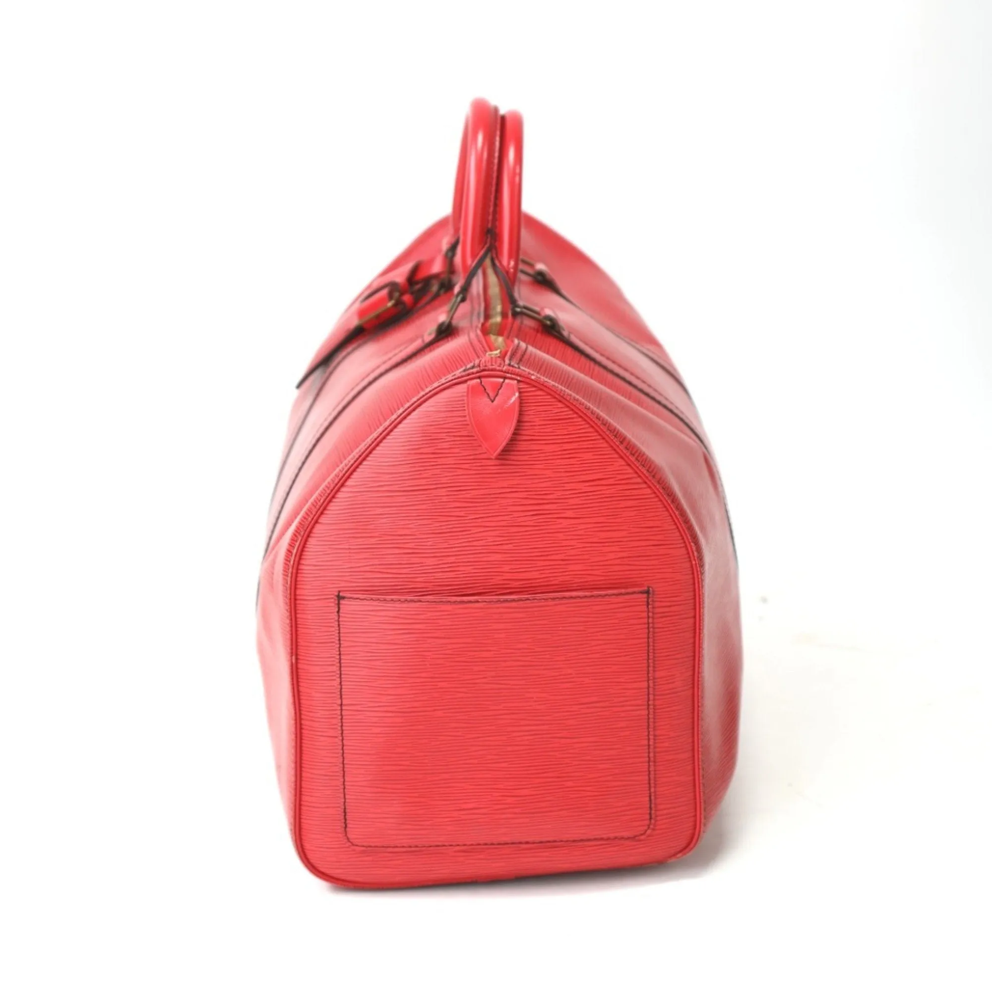 Luxurious Leather Travel Bag with Name Tag and Handle Holder