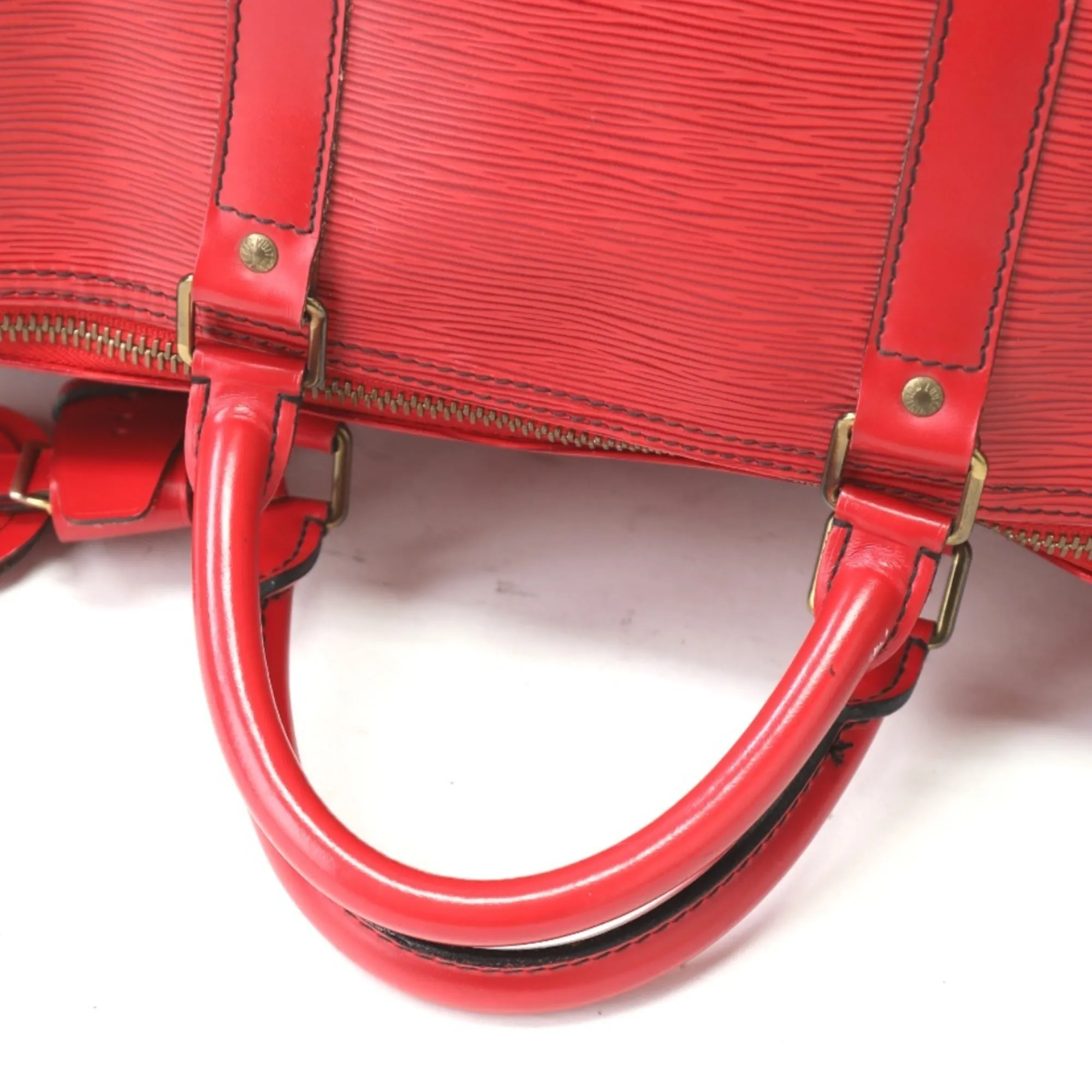 Luxurious Leather Travel Bag with Name Tag and Handle Holder