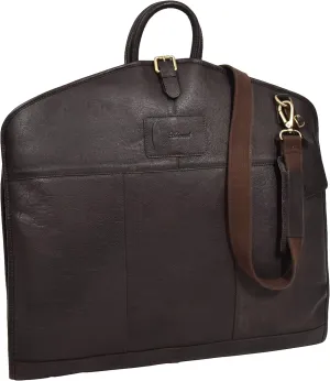 Luxury Leather Suit Carrier Slimline Travel Garment Dress Bag Keswich Brown