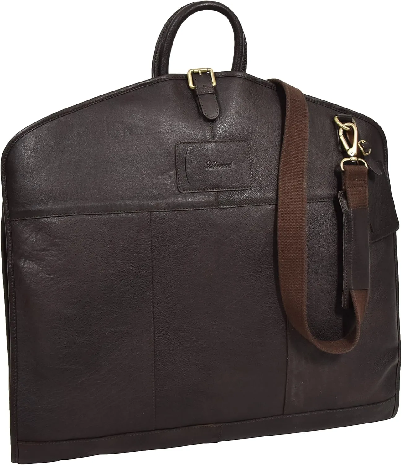 Luxury Leather Suit Carrier Slimline Travel Garment Dress Bag Keswich Brown