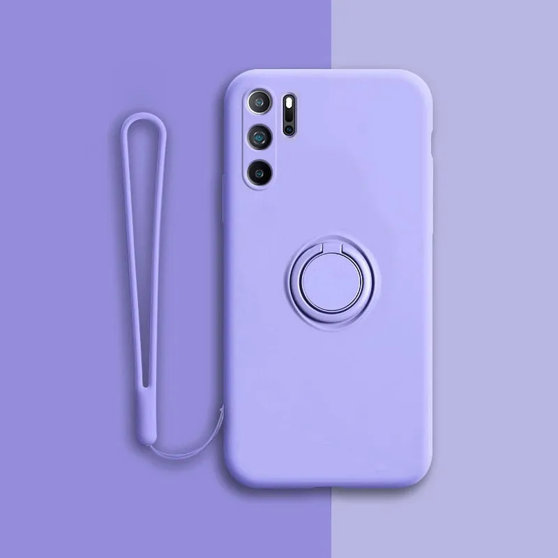 Luxury Magnetic Silicone Case For Huawei With Ring Holder