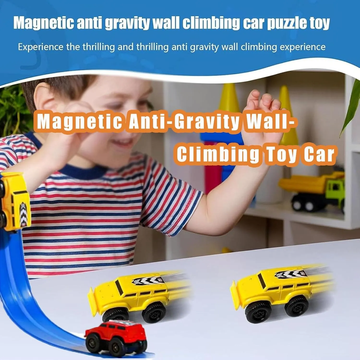 Magnetic Anti-Gravity Wall-Climbing Toy Car,Yearpilrim Zero Gravity Car Toy Wall Climber,Cars That Drive on Walls and Ceiling,Inertial Magnetic Levitation Wall Climbing Toys Cars(D)
