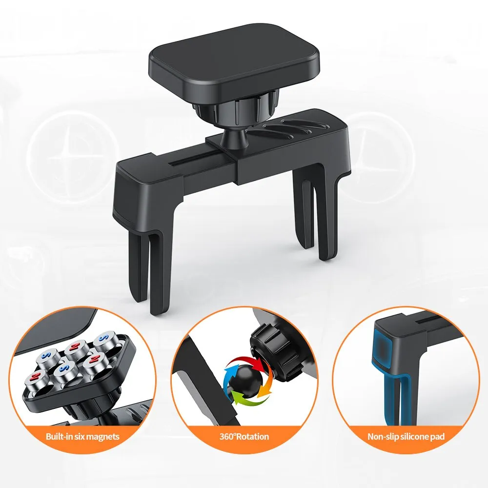 Magnetic Car Phone Holder for Round Air Vent Car Phone Mount Universal 360° Rotation Strong Magnets Cell Phone Holder for Iphone