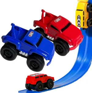 Magnetic Wall Climbing Toy Car, 3PCS Availableu Magnetic Anti-Gravity Play Wall-Climbing Toy Cars, Cars That Drive on Walls Ceiling Ironware and Refrigerators, Inertial Levitation Toys (Blue Red)