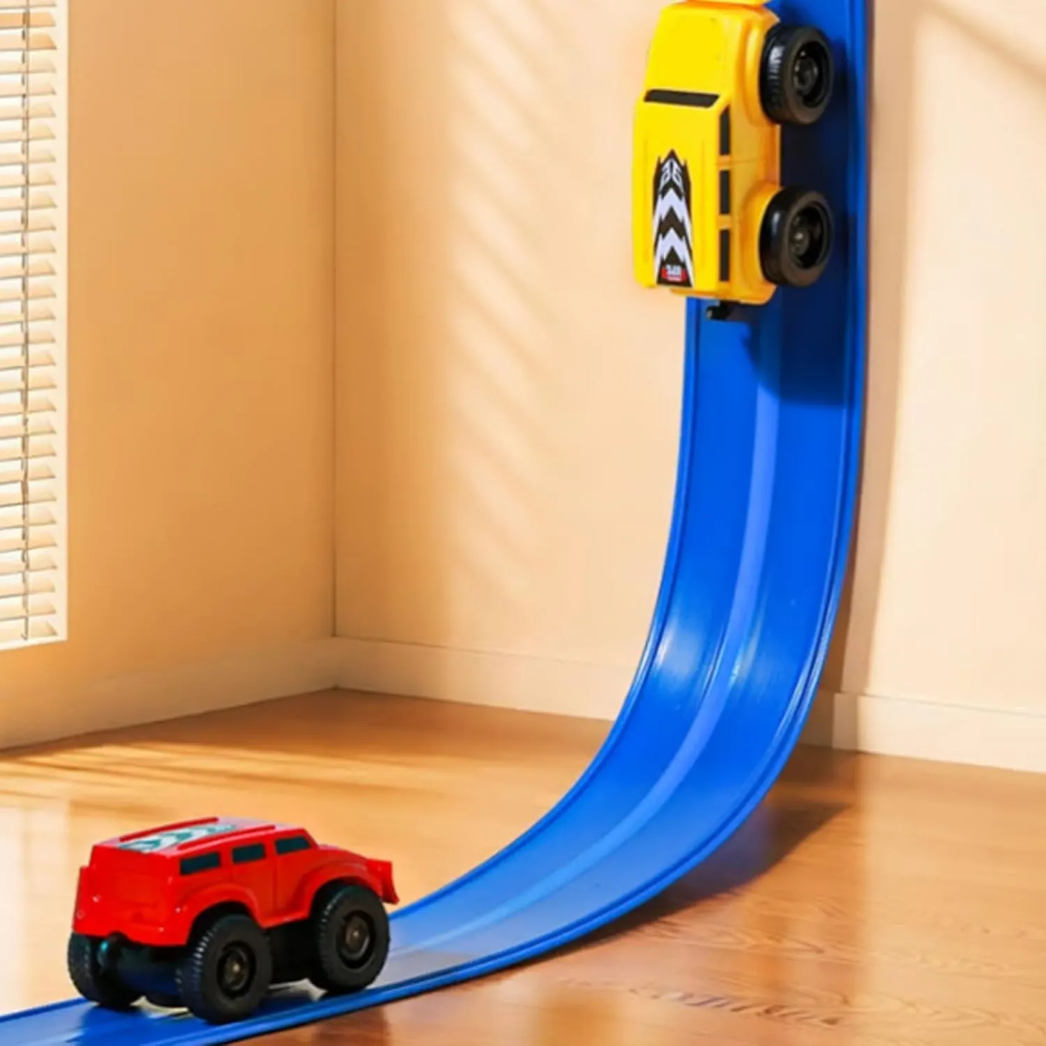 Magnetic Wall Climbing Toy Car, Wall Climbing Car, Magnetic Wall Climbing Cars for Wall and Ceiling Play (Yellow)