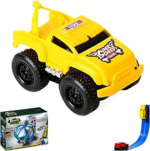 Magnetic Wall Climbing Toy Car, Wall Climbing Car, Magnetic Wall Climbing Cars for Wall and Ceiling Play (Yellow)