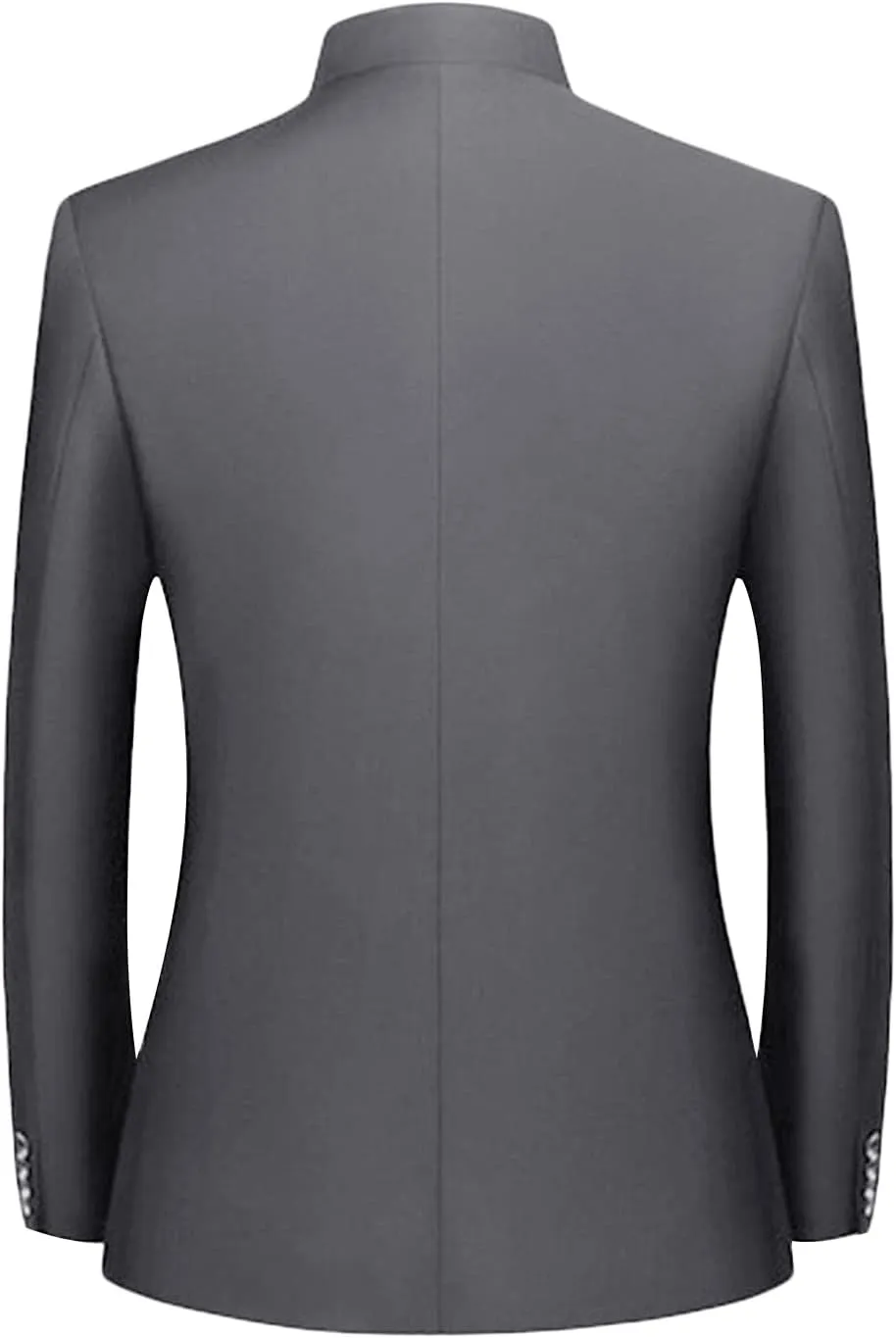 Maiyifu-GJ Men 2 Pieces Chinese Tunic Suit Mandarin Collar Blazer Set Button Jacket Pant Set Traditional Uniform Groom Dress