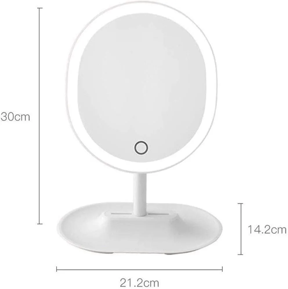 Makeup Mirror with Led 0 °-90 ° Range Flexible Adjustment Touch Screen Switch Even Soft Light The Stepless Dimming is Freely Adjustable Bathroom Vanity Mirror Convenient and durable ( Color : White )