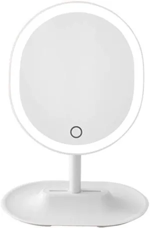 Makeup Mirror with Led 0 °-90 ° Range Flexible Adjustment Touch Screen Switch Even Soft Light The Stepless Dimming is Freely Adjustable Bathroom Vanity Mirror Convenient and durable ( Color : White )