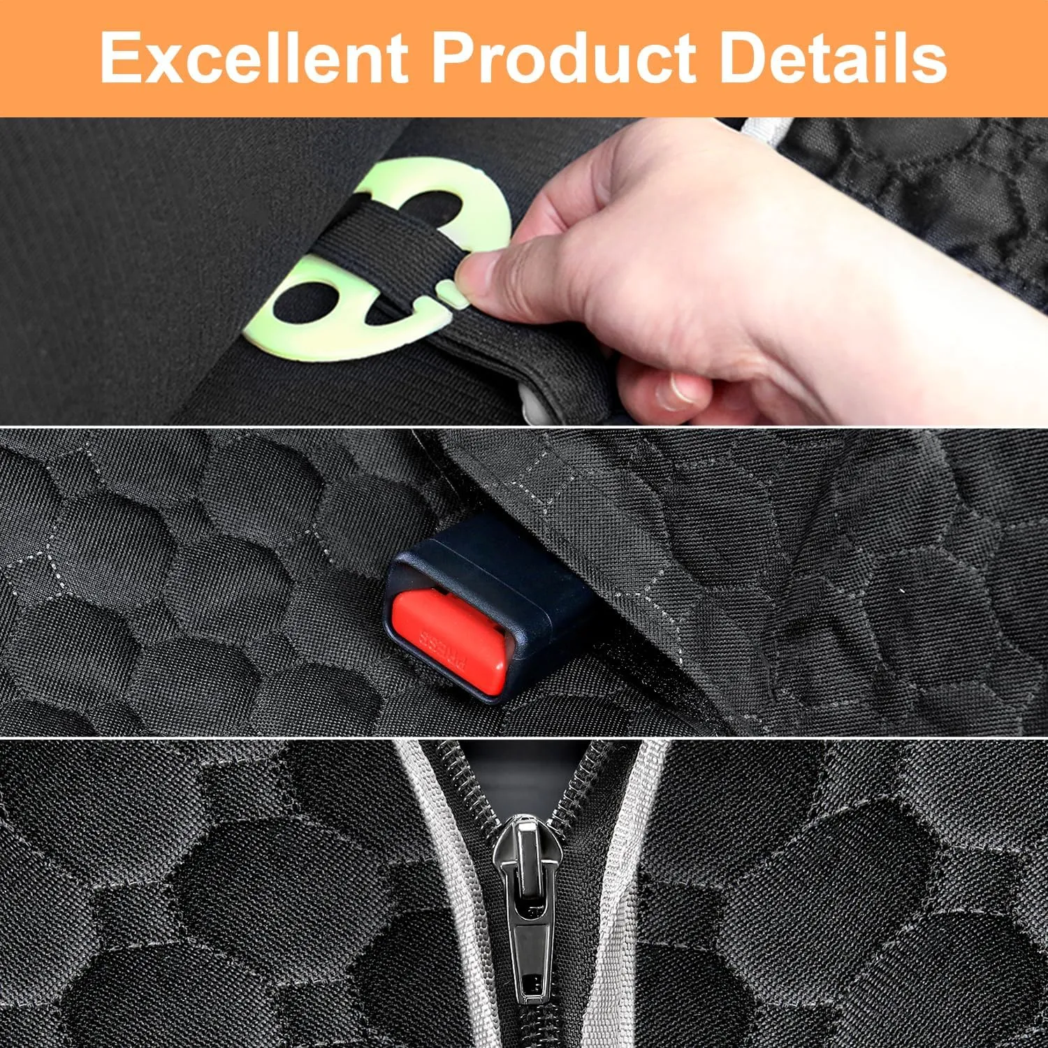 Mancro Dog Car Seat Cover for Back Seat, Waterproof Car Seat Protector for Dogs with Side Flaps, Scratchproof Car Seat Cover, Dog Hammock with Nonslip Bottom for SUVs, Standard(54 W x 55 L)