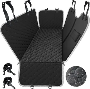 Mancro Dog Car Seat Cover for Back Seat, Waterproof Car Seat Protector for Dogs with Side Flaps, Scratchproof Car Seat Cover, Dog Hammock with Nonslip Bottom for SUVs, Standard(54 W x 55 L)