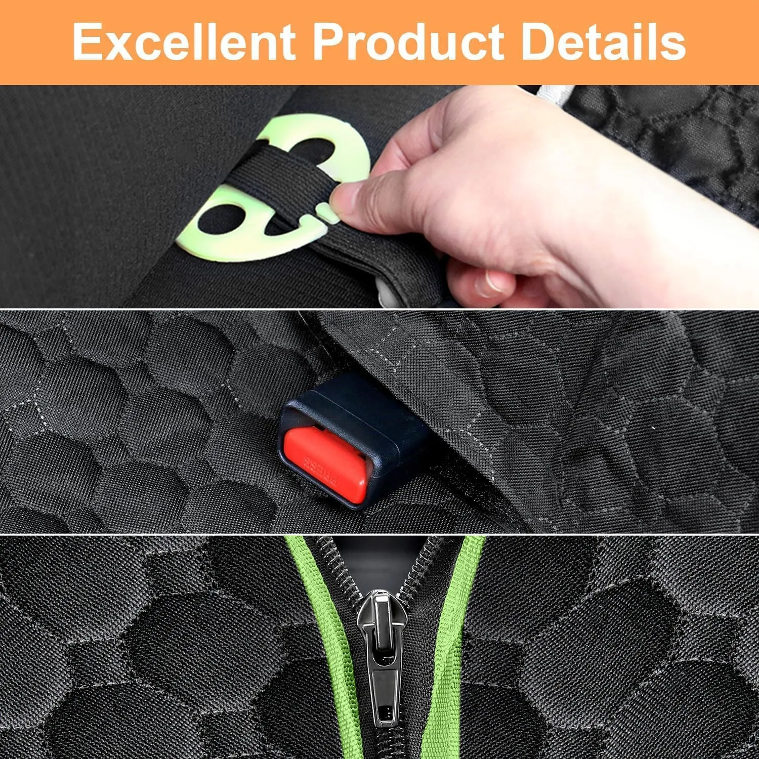 Mancro Dog Car Seat Cover for Back Seat, Waterproof Car Seat Protector for Dogs with Side Flaps, Scratchproof Dog Hammock with Nonslip Bottom for SUVs, Standard(54" Wx55 L) Green