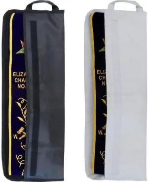 Masonic Regalia Officers Sash Bag Case – White & Black (Customizable)