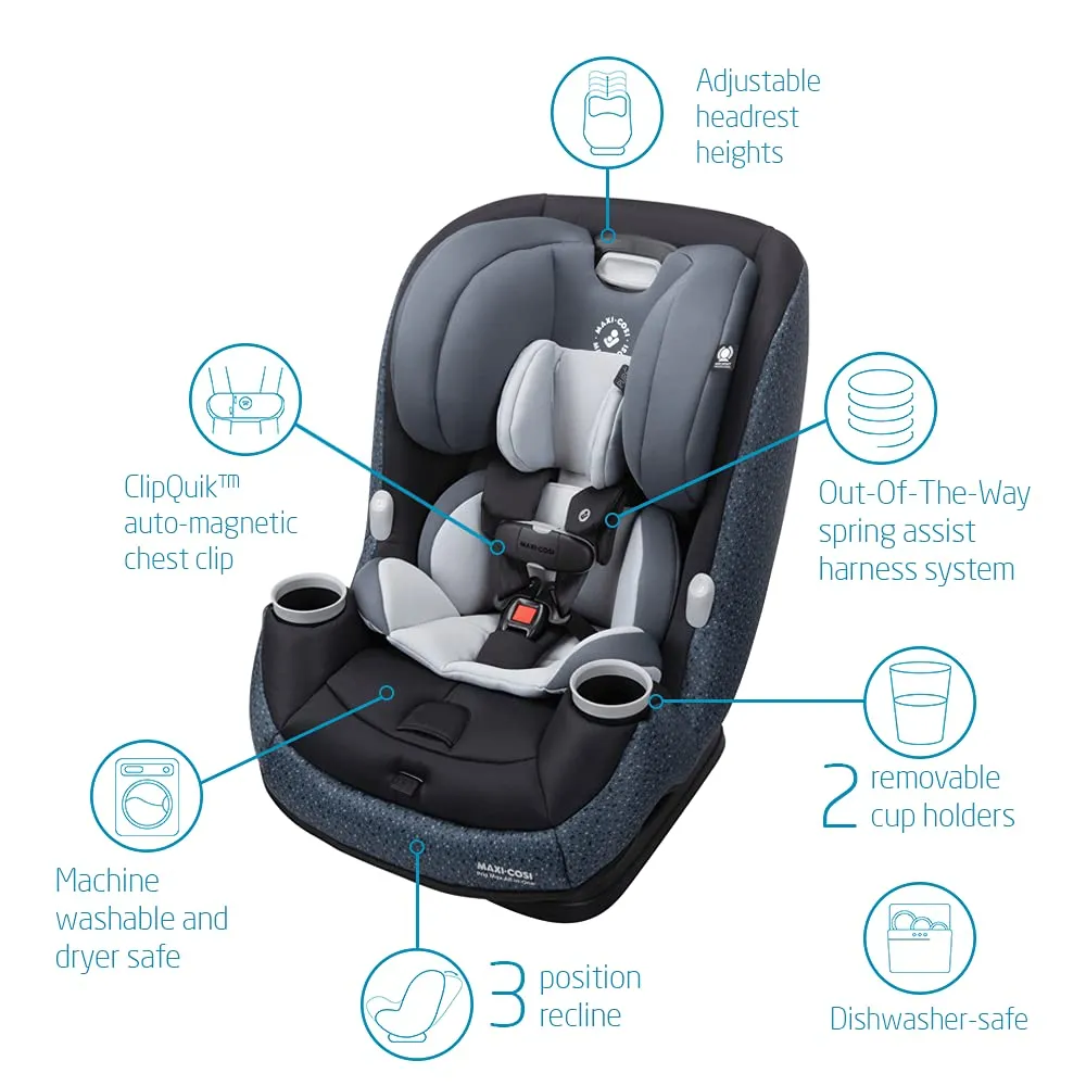 Maxi-Cosi Pria Max All-in-One Convertible Car Seat, Tetra Graphite - PureCosi