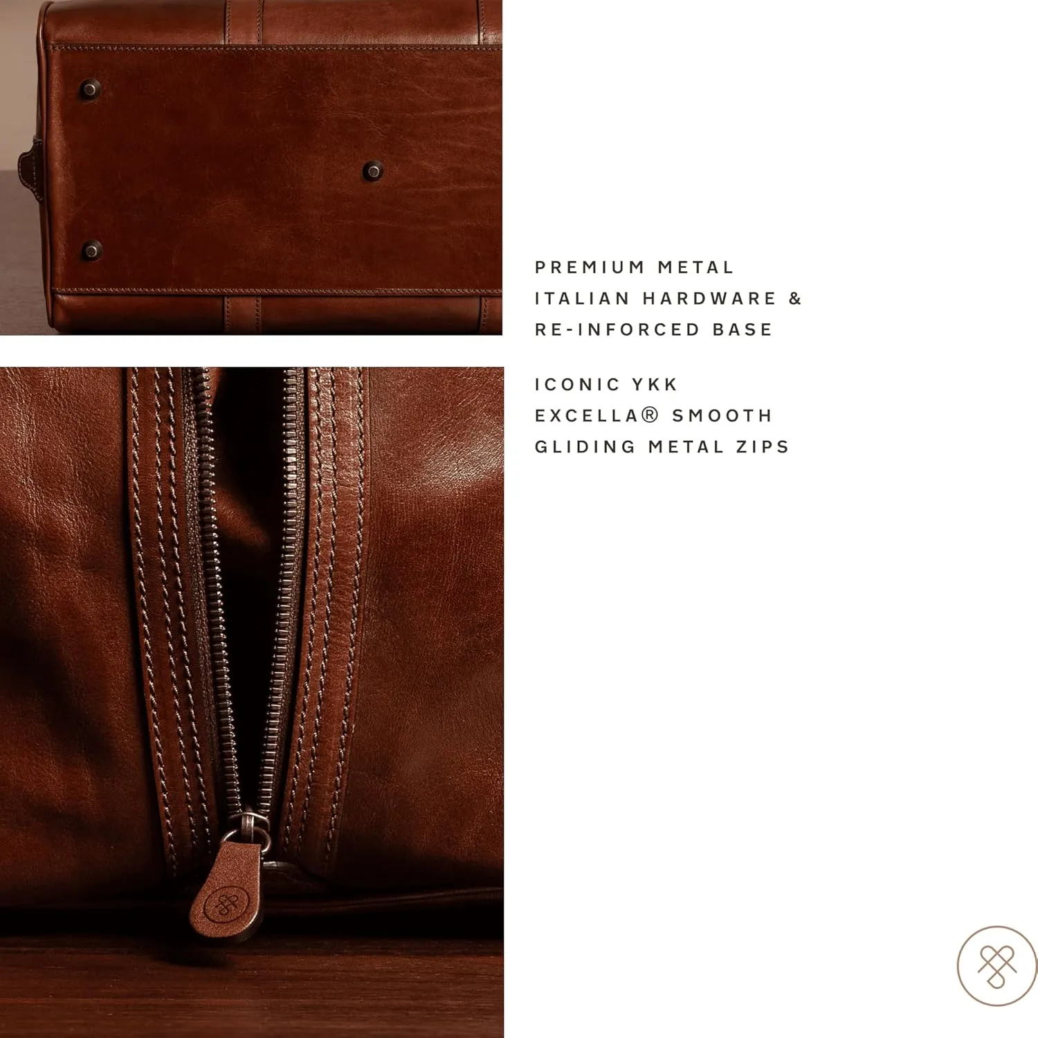 Maxwell Scott - Personalized Mens Luxury Leather Extra Large Travel Duffle Bag with Luggage Tag - The FleroEL - Chestnut Tan