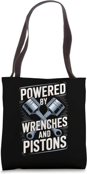 Mechanics Garage Life And Auto Car Guys Wrenches And Pistons Tote Bag