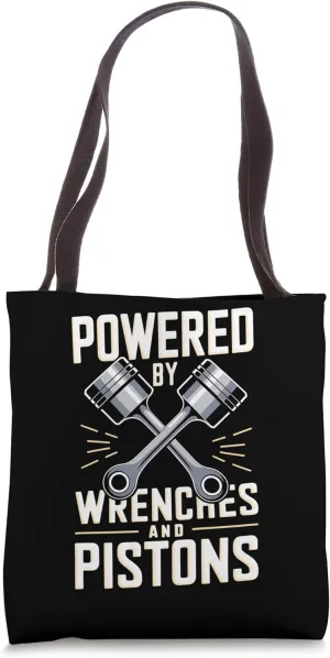 Mechanics Garage Life And Auto Car Guys Wrenches And Pistons Tote Bag