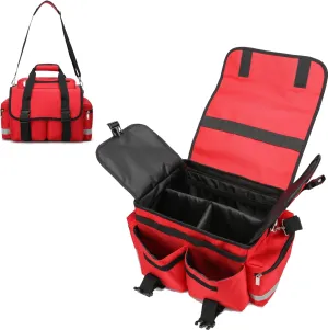 Medical Bag Emergency Bag First Aid Bag Medicine Professional Trauma Bag Medical Bag for Nurses First Aid Carrier for Paramedics and Emergency Supplies 17" x 12" x 11" (Bag only)