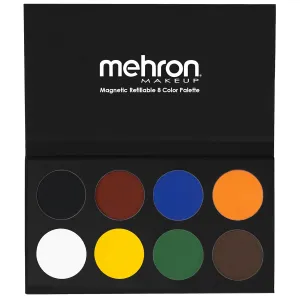 Mehron Makeup Paradise Makeup AQ 8 Color Basic Palette | Magnetic Refillable Body Paint & Face Paint Palette | Professional & Water Activated | Costumes, SFX, Halloween, & Cosplay