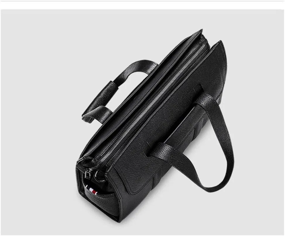 Men's Bag Leather Handbag Cowhide Computer Bag 15.6 Inch Business Large Capacity Briefcase Crossbody Bag