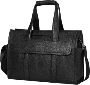 Men's Bag Leather Handbag Cowhide Computer Bag 15.6 Inch Business Large Capacity Briefcase Crossbody Bag