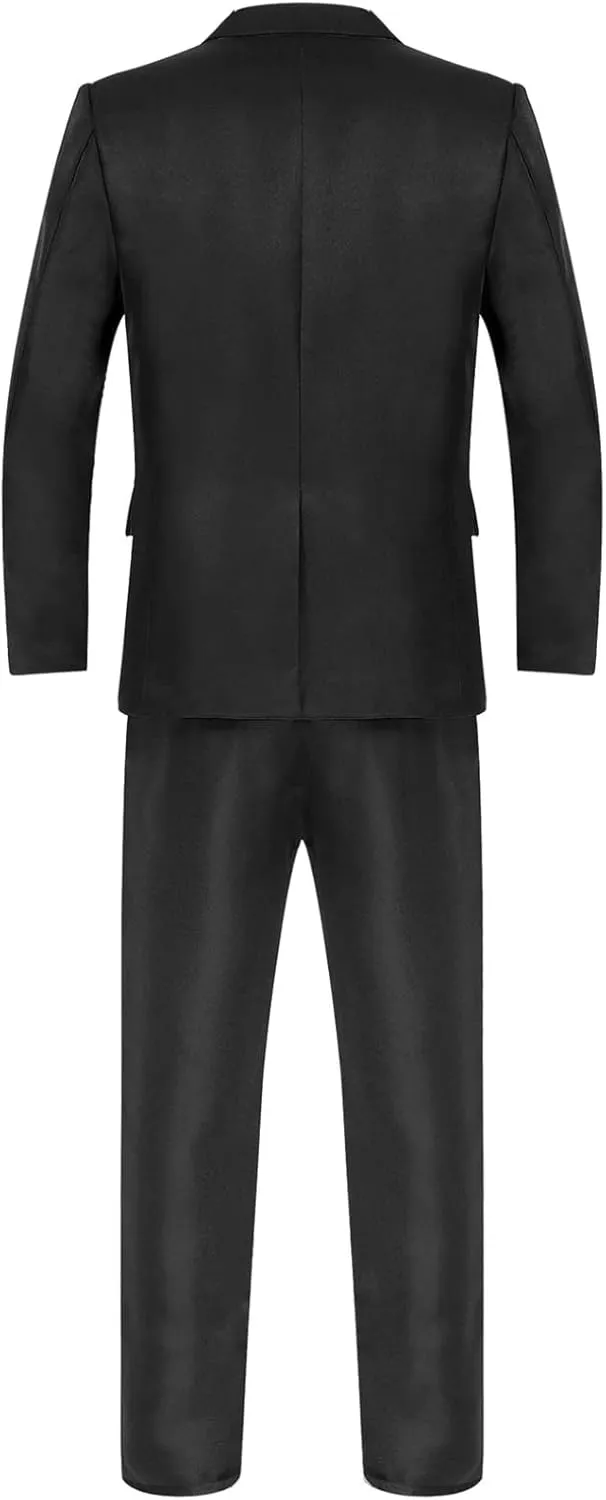 Mens Slim Fit Suit 3 Piece Tuxedo for Business Wedding Prom Party (Blazer Jacket & Vest & Pants)
