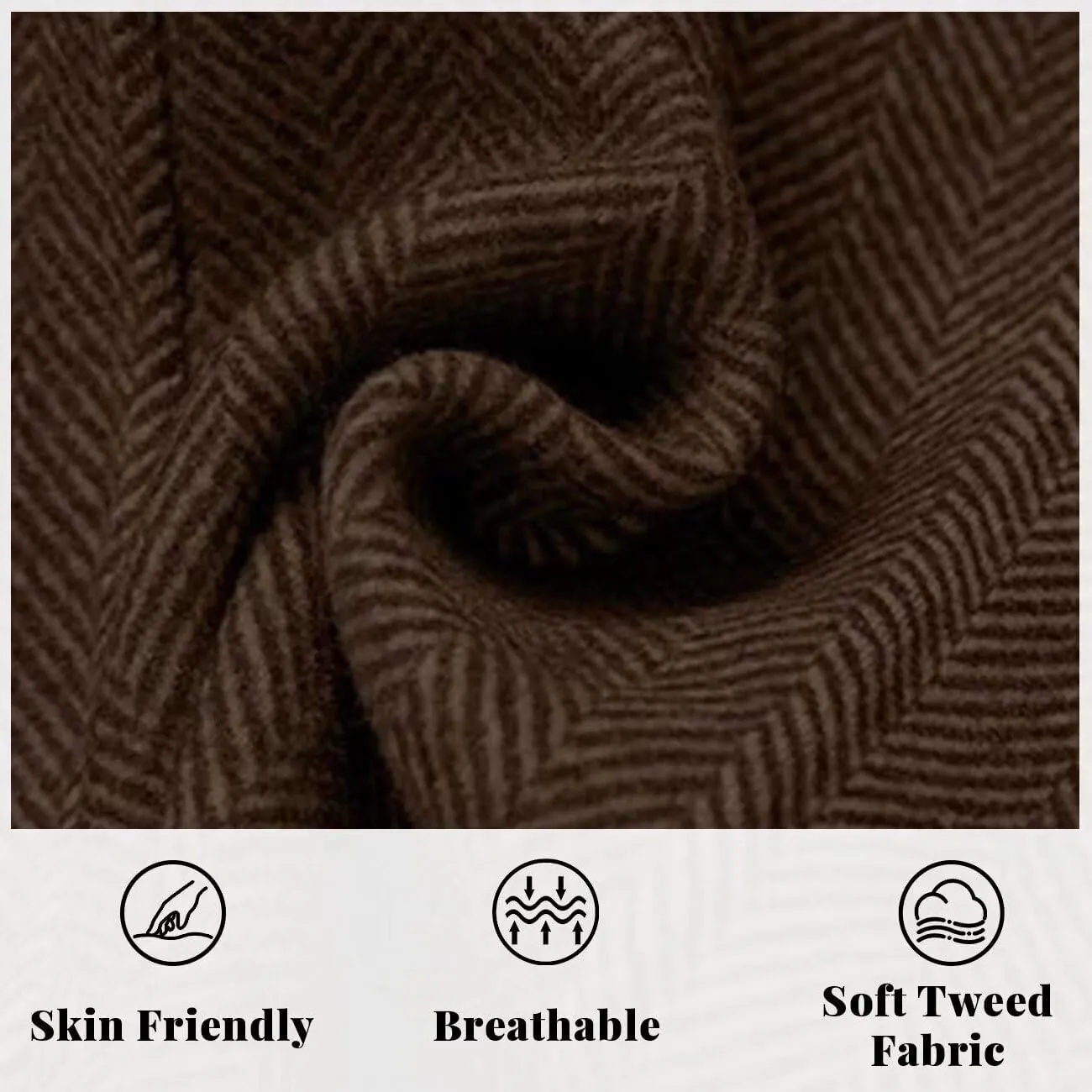 Men’s Tweed Blazer Casual Wool Blend Slim Fit Formal Suit Jackets for Men