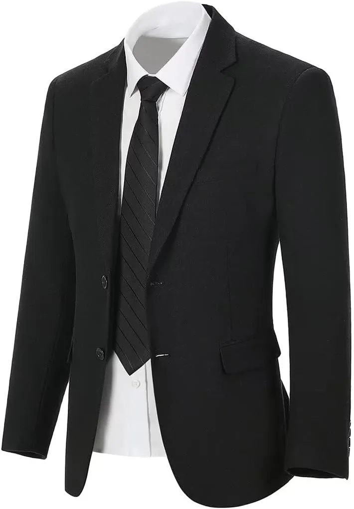 Men’s Tweed Blazer Casual Wool Blend Slim Fit Formal Suit Jackets for Men
