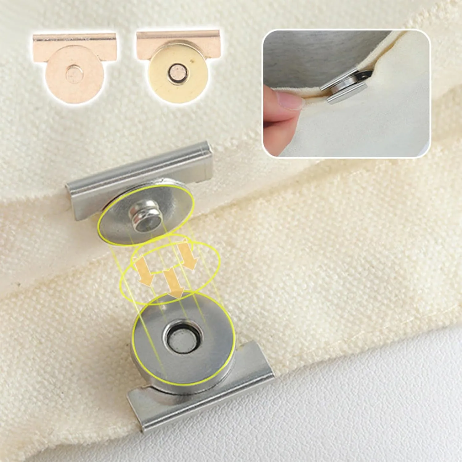 Metal Seamless Magnetic Buckle, No Sewing Required Bag Clip, Purse Clasp, Snaps for Handbag and Clothing, Buttons for Clothes and Bags (Copper, 30 Pairs)