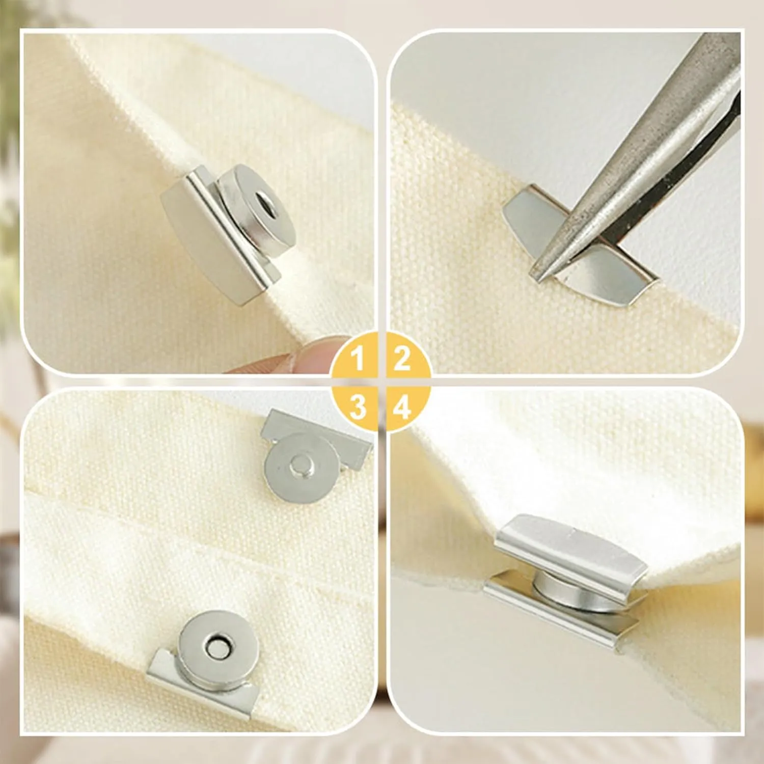 Metal Seamless Magnetic Buckle, No Sewing Required Bag Clip, Purse Clasp, Snaps for Handbag and Clothing, Buttons for Clothes and Bags (Copper, 30 Pairs)