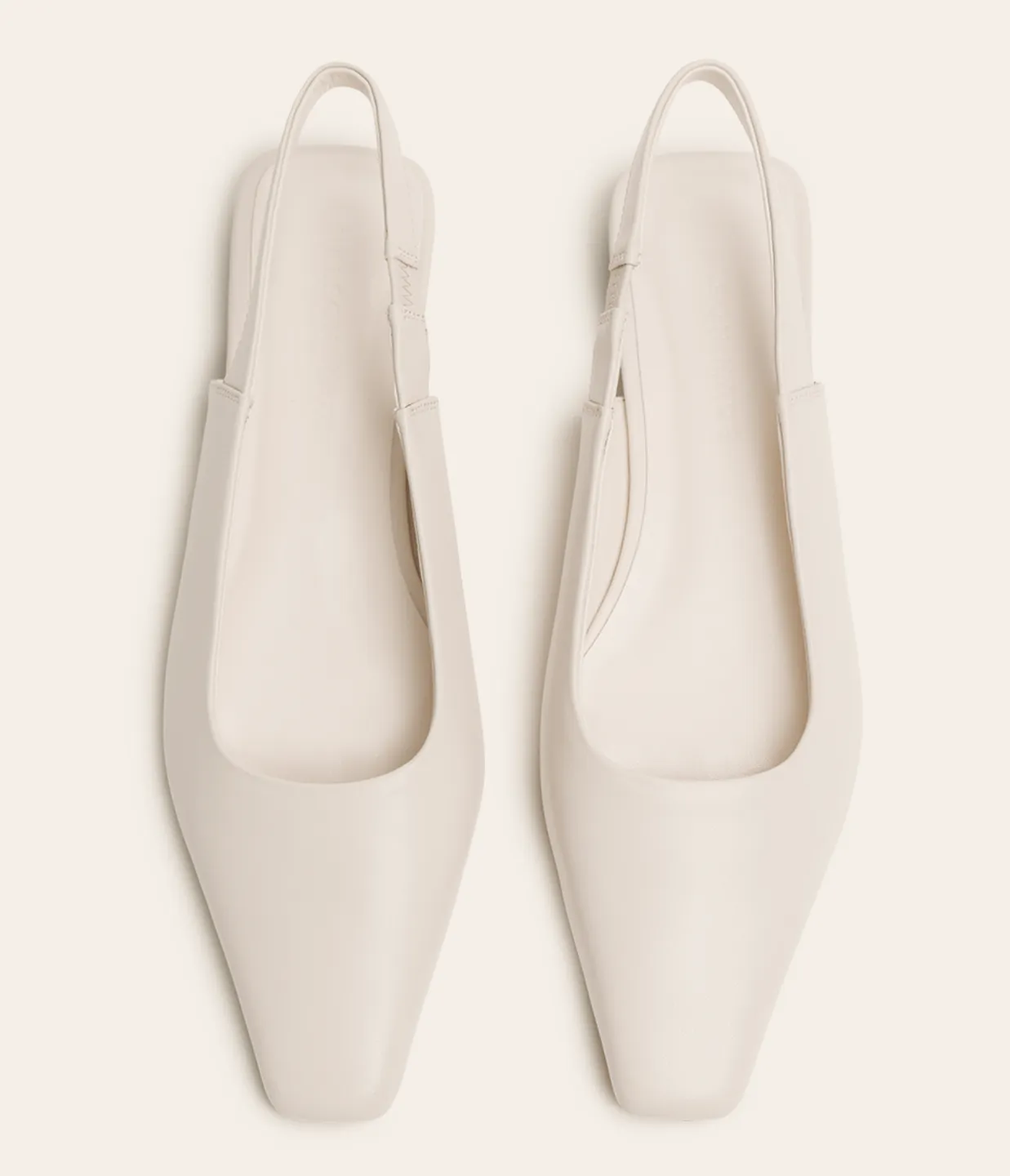 Mimi Flat in Crema Leather