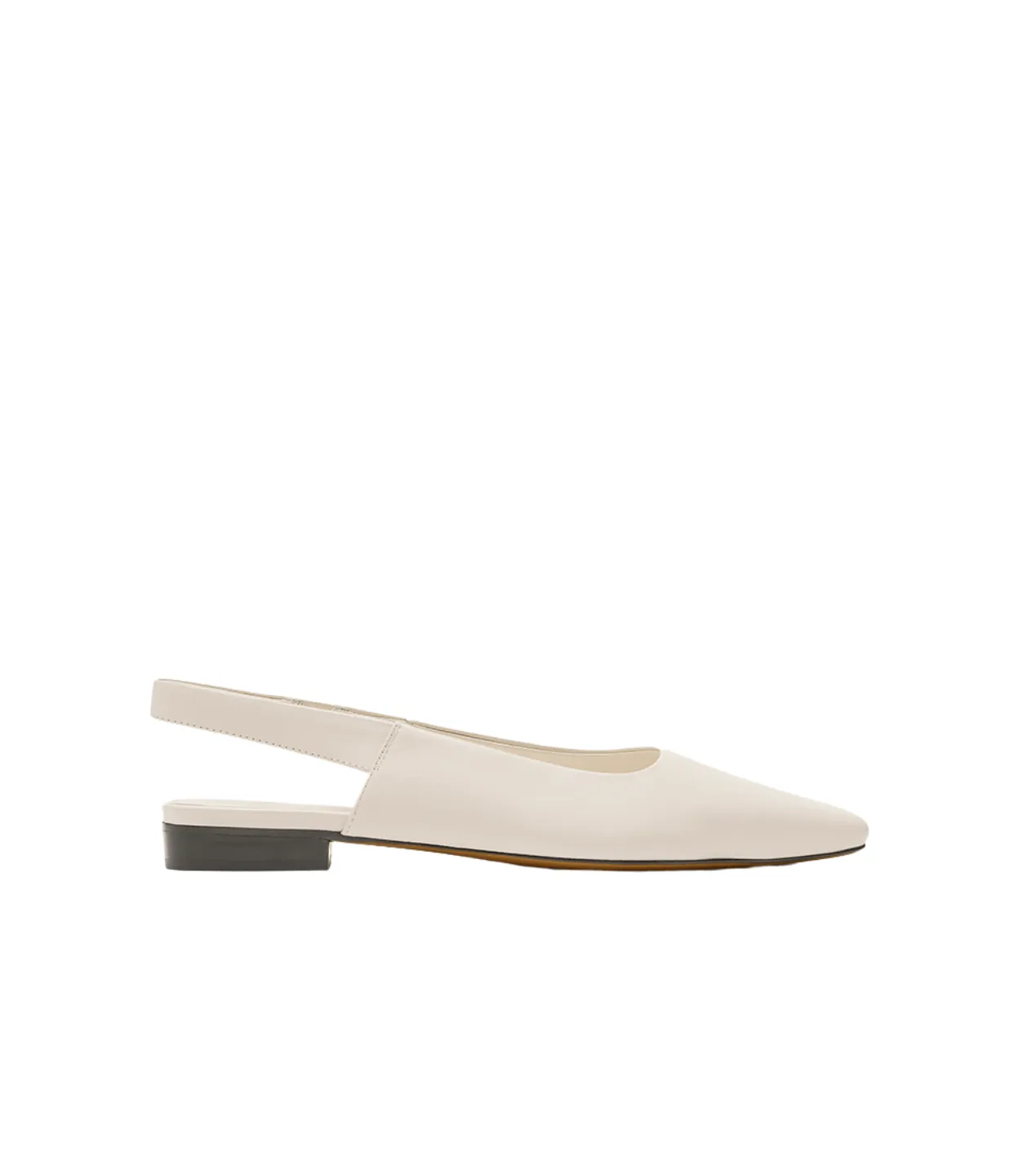 Mimi Flat in Crema Leather