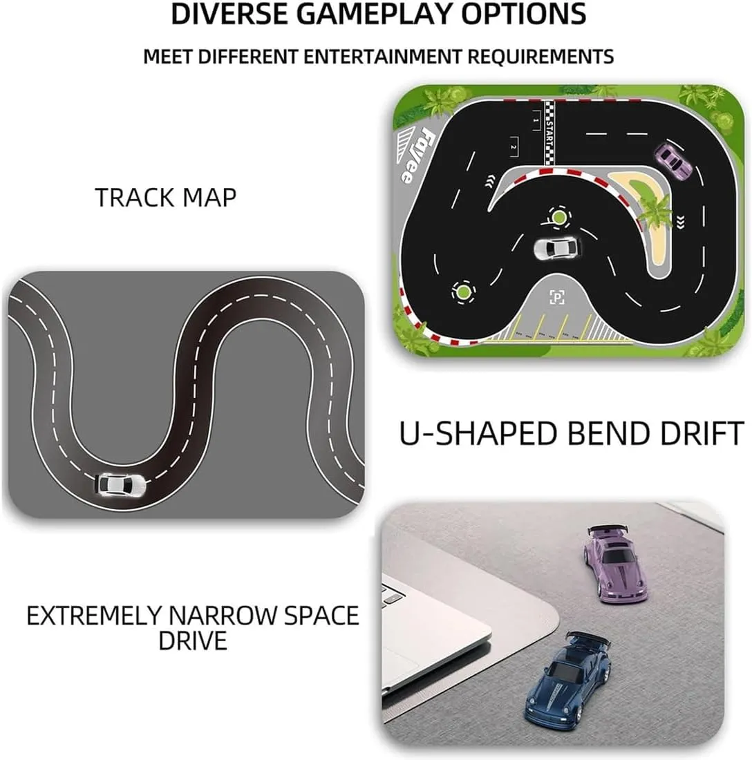 Mini RC Drift Car, 1/64 Scale 4WD Proportional Control 15KM/H RC Car with LED Lights, Ideal Gift for Adults