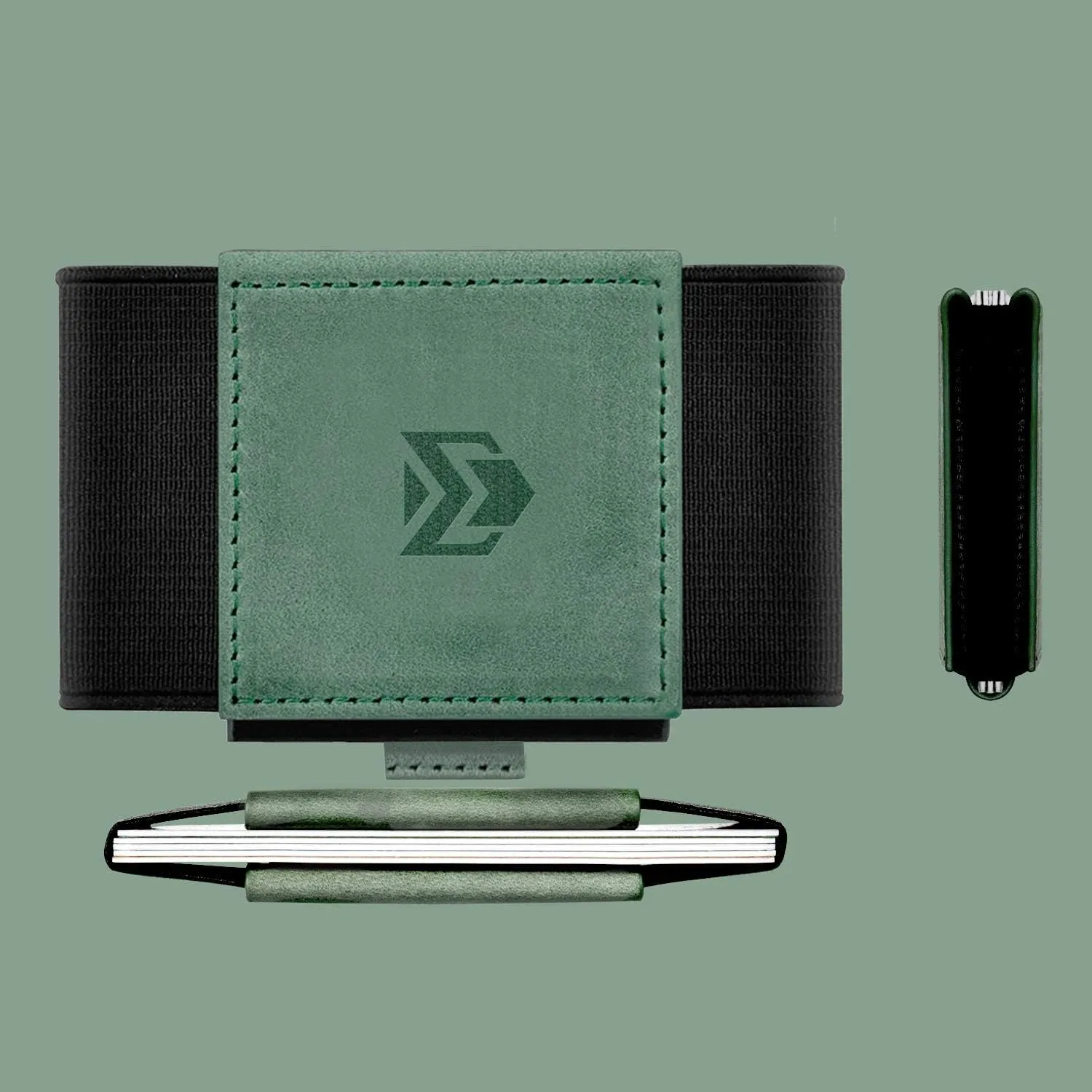 Minimalist Slim Elastic Wallet - Small Front Pocket Credit Card Holder for Men & Women Holds Up to 12 Card & Cash