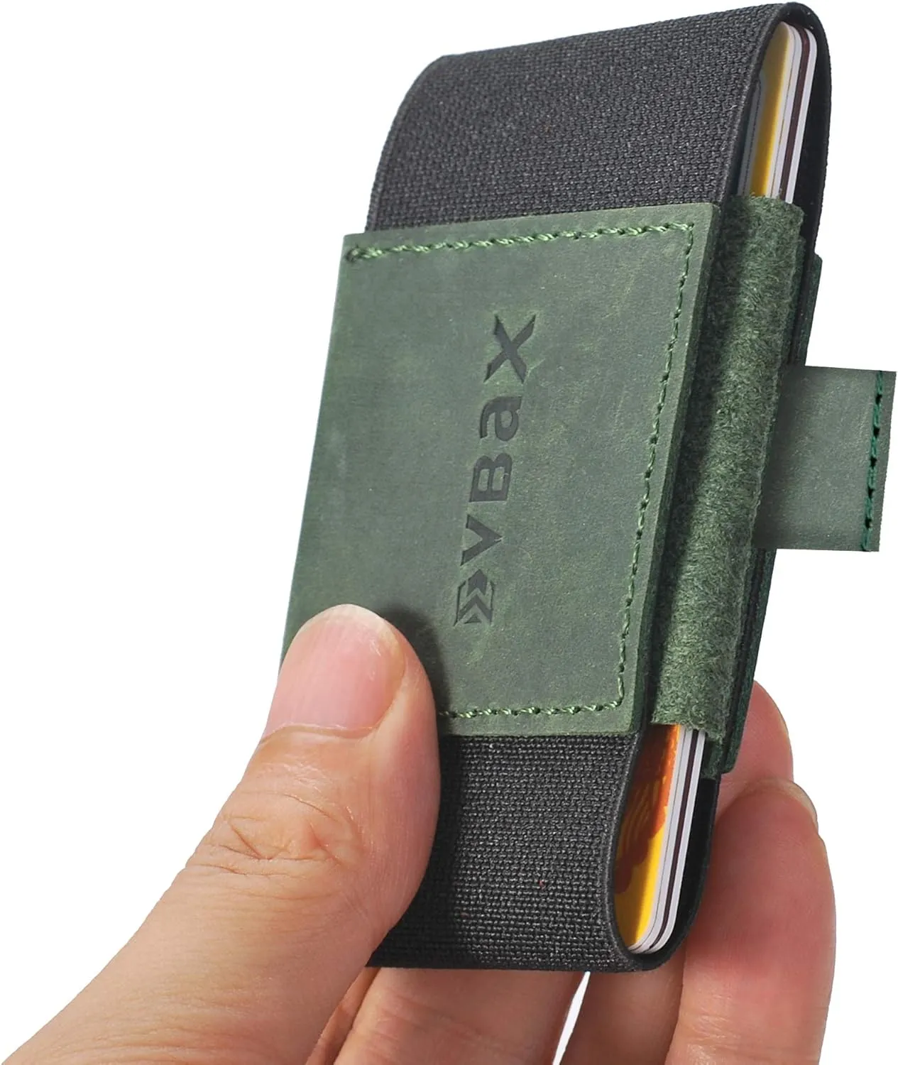 Minimalist Slim Elastic Wallet - Small Front Pocket Credit Card Holder for Men & Women Holds Up to 12 Card & Cash