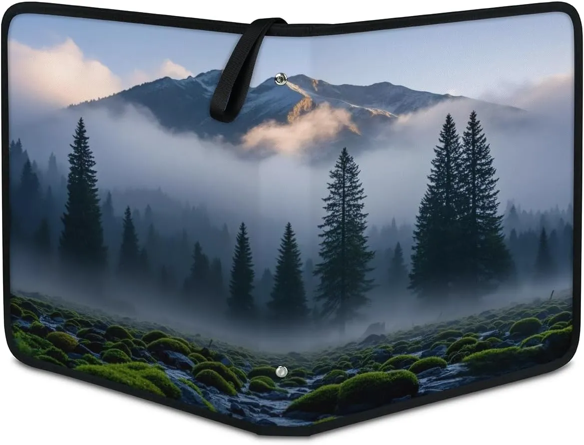 Misty Mountain 3 Ring Trading Zipper Binder Strap, Trading Card Binder 9 Pocket, 900 Pockets Card Holder with 50 Removable Sleeves for Game Cards