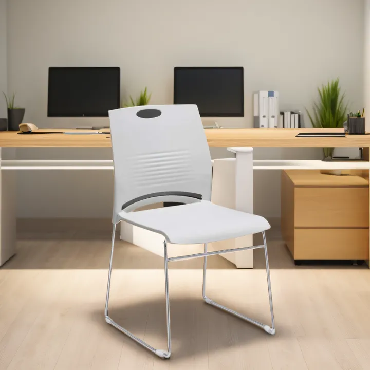 Modern Multipurpose Plastic Stacking Chair – Ideal for Offices, Training Rooms, and Dining Spaces
