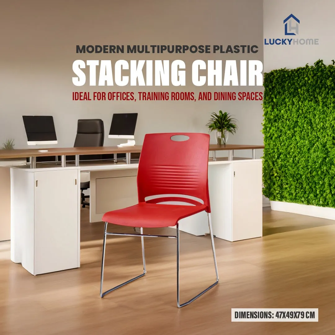 Modern Multipurpose Plastic Stacking Chair – Ideal for Offices, Training Rooms, and Dining Spaces