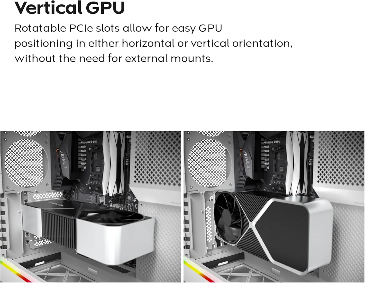 MONTECH HS01 PRO, ATX Mid-Tower PC Case, Gaming PC, High-Airflow, Reversible Layout, Mesh Front Panel, 5X ARGB PWM Fan Pre-Installed, Sink-in Design, Toolless Panels, White